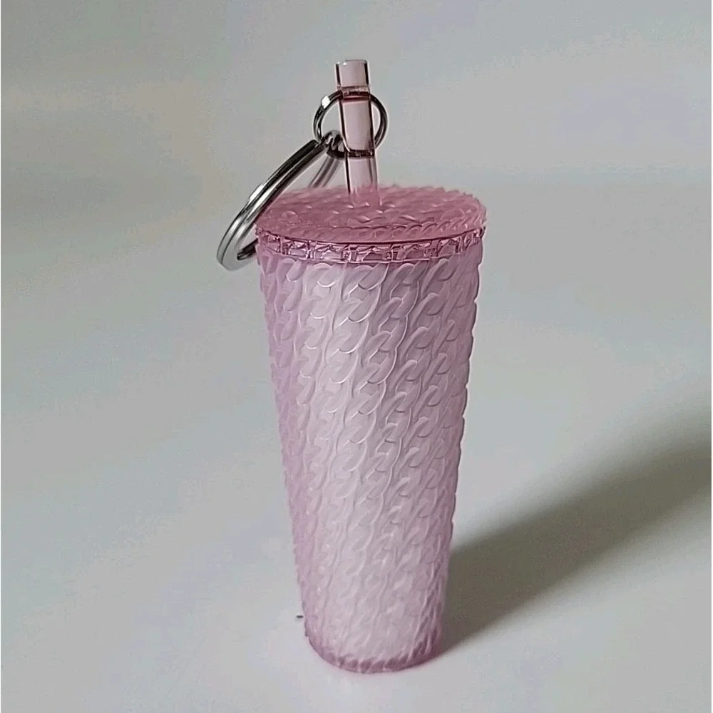 Starbucks Matte Pink Soft Touch Cold Cup Tumbler Keychain Charm Ornament 2024‎